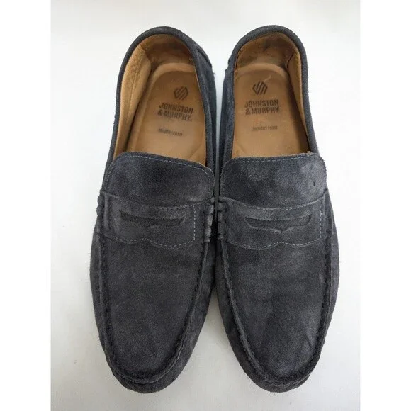 Johnston Murphy Men’s Blue Suede Penny Driving Loafers Shoes Sz 11 Brazil - Picture 3 of 10
